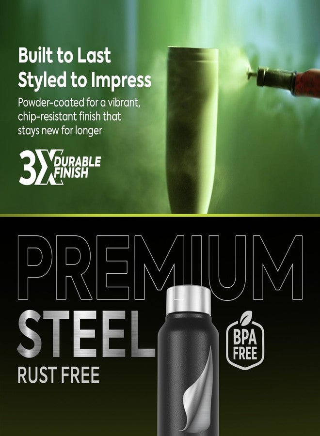 PEXPO Chromo ISI Certified Stainless Steel Sports/Fridge Water Bottle - 750ml | Single Wall | Leakproof | Lightweight | For Home, Office, Gym, School, Yoga, Trekking Travelling - Knight Black - Image 3